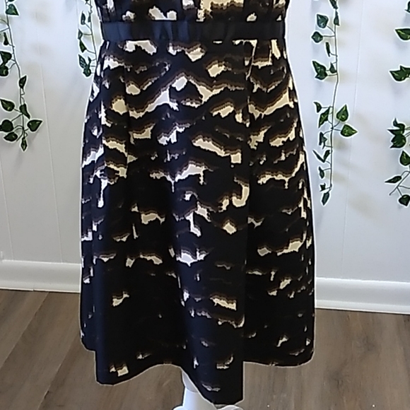 Oleg Cassini Dress sz 14 Black/ Taupe / Brown... - Picture 5 of 16